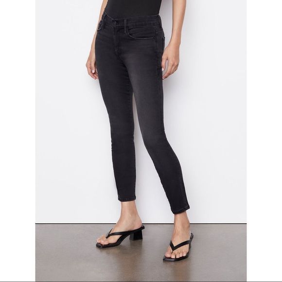 Frame Denim Denim - FRAME black  ankle zip skinny jeans